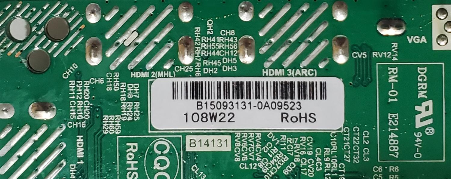 MAIN FUENTE PARA TV WESTINGHOUSE ORIGINAL / NÚMERO DE PARTE 34014669 / TP.MS3393.PC821 / B1509313-0A09523 / DISPLAY ST5461B05-2 VER.2.1 / MODELO DWM55F1G1	 - Imagen 3